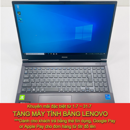 Mouse Gaming K5-I7GM5BK-A 15.6" FHD i7-12650H Ram 16GB SSD 512GB , Card rời NVIDIA Gefore GTX MX550 2GB