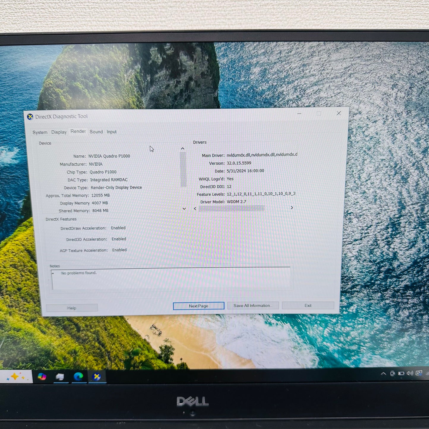 Dell Precision 5530 15.6inch  Sliver Core i7 8850H Ram 16GB SSD 256GB + HDD 500GB NVIDIA Quadro P1000