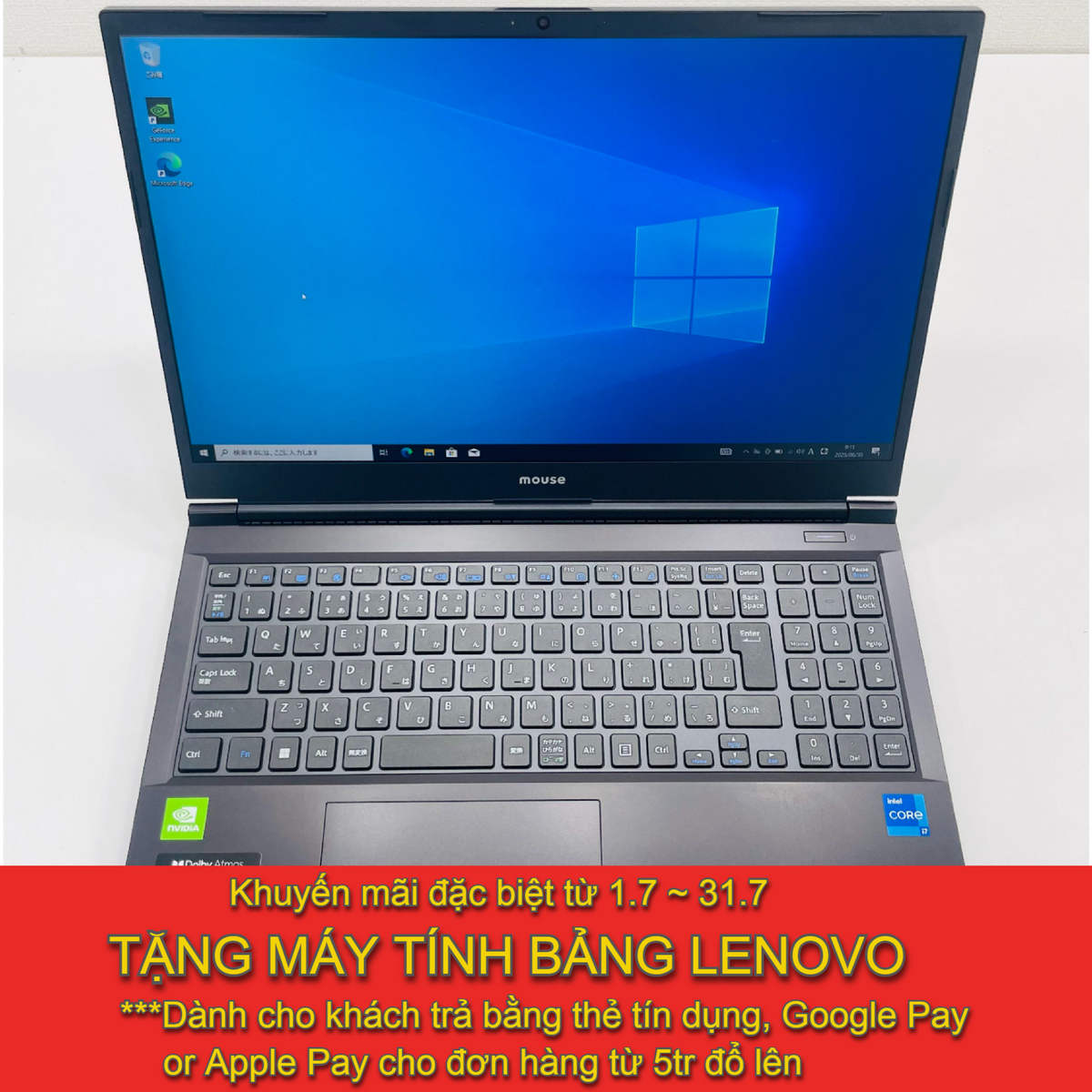 Mouse Gaming  K5-I7GM5BK-A 15.6" FHD i7-12650H  Ram 16GB SSD 512GB , Card rời NVIDIA Gefore GTX MX550 2GB